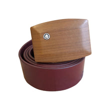 Laden Sie das Bild in den Galerie-Viewer, Gürtel Nuss-Holzschnalle | Leder breit