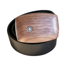 Laden Sie das Bild in den Galerie-Viewer, Gürtel Nuss-Holzschnalle | Leder schmal