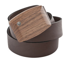Laden Sie das Bild in den Galerie-Viewer, Gürtel Nuss-Holzschnalle | Leder breit