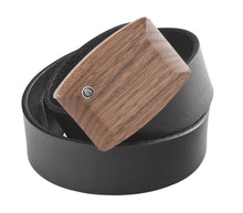 Laden Sie das Bild in den Galerie-Viewer, Gürtel Nuss-Holzschnalle | Leder breit