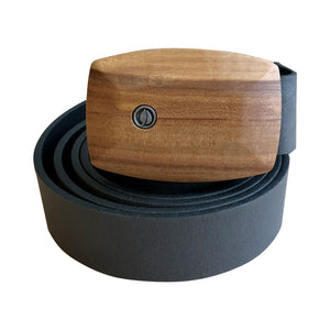 Gürtel Apfel-Holzschnalle | Leder schmal